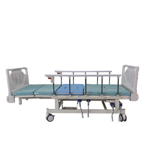 Cama china de buena calidad para pacientes, cama de hospital médica con 2 manivelas, cama de hospital con inclinación <span class=keywords><strong>lateral</strong></span> - Product Image 4