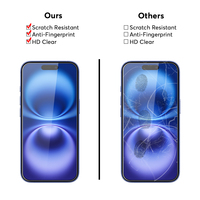 Protecteur d'écran en verre trempé transparent avec kit d'installation pour protecteur d'écran iPhone 16 15 15 Pro