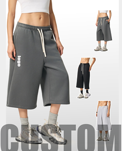 Pantalones Deportivos Personalizados con Logotipo para Hombre, 350GSM, Forro Polar Grueso, 3/4 de Longitud, Estilo Urbano, Marca Privada, Venta al Por Mayor - Product Image 1