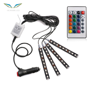 Tira de luces LED RGB de 9 LEDs con control remoto por voz, iluminación ambiental Dinámica decorativa para Interior de coche - Product Image 1