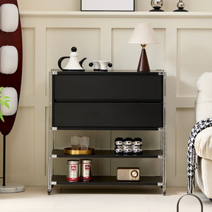 Bauhaus Style <b>Storage</b> <b>Cabinet</b> 3 Tier Mobile Living Room Magazine Shelf With Wheels For Home Organization - Product Image 3