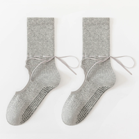 Chaussettes de yoga personnalisées avec logo, ouvertes à l'instep, antidérapantes, respirantes, pour femmes, chaussettes de Pilates avec grip, pour la vente en gros