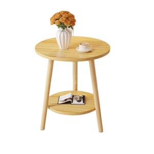 Round Coffee Table Wood Top Warm <b>White</b> Nordic Style Living Room Side Table Bedroom <b>Bedside</b> Table Minimalist Modern Tea Table - Product Image 4