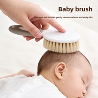 Coupe-ongles en bois pour bébé, anti-pincement, avec brosse à poils doux et peigne, kit de soins pour nourrissons