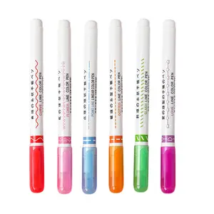 Yeni yenilik sevimli kırtasiye dalgalı şekil vurgulayıcı kalem renkli işaretleyici kalem yetişkin çocuklar için