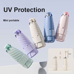 Parapluie télescopique 6 baleines UPF2000+ 9 cm avec logo personnalisé, vente en gros d'usine, pour femmes, voyage, promotion de marque, enfants - Product Image 2