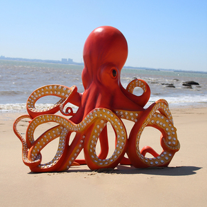Statua di Polpo in Resina e Fibra di Vetro, Grande, Colorata, Artistica, Decorazione da Spiaggia, Oggetto da Collezione, Vendita all'Ingrosso - Product Image 2