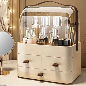 Kotak Penyimpanan Kosmetik Plastik Tahan Lama OEM, <span class=keywords><strong>Organizer</strong></span> Perhiasan Meja, Kotak Penyimpanan Makeup dengan 3 Lapisan - Product Image 1