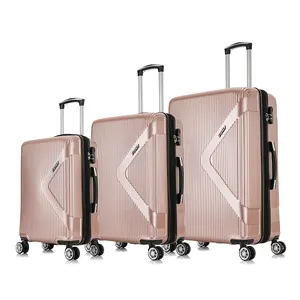 OMASKA Custom Luggage ABS Trolley Case Travel Bags 3pcs ABS Luggage Set Suitcases Sets Travel Trolley Luggage 4 Wheels ABS