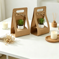 Approvisionnement direct d'usine, sac fourre-tout personnalisable en papier kraft simple pour plantes en pot, emballage pour plantes vertes, pour offrir en cadeau, pour les fleuristes.