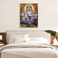 Peinture religieuse en gros : Ganesha, le Dieu du Riche, avec son trompe d'éléphant – Tableau décoratif pour la maison