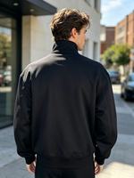 Sweat-shirt zippé rayé noir pour homme, durable, respirant, col montant, veste sportive pour tous les jours, vêtements de travail et de loisirs, couleurs personnalisées