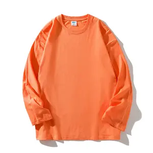 Осенний пуловер с длинным рукавом, базовая футболка для мужчин, свободные однотонные Топы большого размера, повседневные осенние уличные топы, футболки