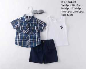 Ensemble de vêtements d'été unisexe pour tout-petits, 6 pièces, chemise à manches courtes à motif de dessin animé + <span class=keywords><strong>gilet</strong></span> + short + lunettes de soleil (coton polyester, tailles 3-24) - Product Image 3