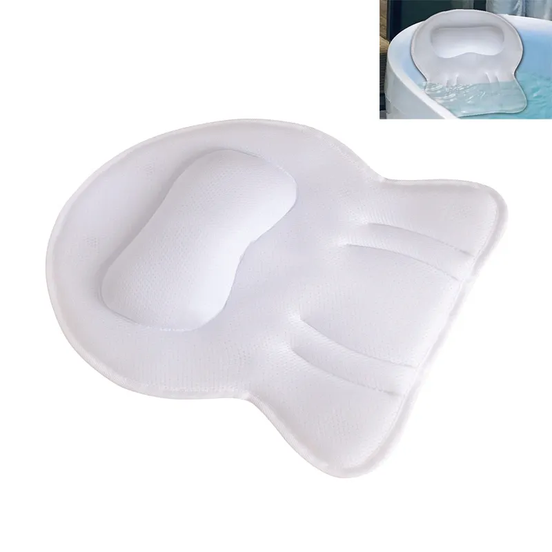Роскошные подушки для ванны, воздушная сетчатая Подушка 5D для поддержки головы, шеи и плеч, с 7 большими нескользящими присосками