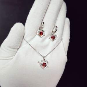 Juego de Joyería de Plata de Ley 925 con Diseño de Flecha de Cupido y Corazón, Romántico para el Día de San Valentín, Aretes y Colgante con Temática de <span class=keywords><strong>Amor</strong></span>, Regalo de Joyería Fina - Product Image 6