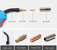 Accessoires pour torche de soudage MIG 15AK, embouts de contact en cuivre, support, diffuseur, bouclier, consommables durables, 10 pièces/boîte