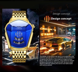 X-GEQCK Montre à quartz à cadran d'<span class=keywords><strong>avion</strong></span> de luxe pour hommes Bracelet en acier inoxydable de sport de mode d'affaires en or pour hommes - Product Image 6