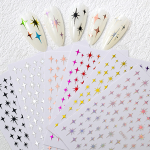 Pegatinas para <span class=keywords><strong>Uñas</strong></span> con Diseño de Estrella Explosiva Y2K, Adhesivos Metálicos Finos 3D con Forma de Cruz <span class=keywords><strong>y</strong></span> Estrella, Pegatinas Holográficas para Manicura - Product Image 2