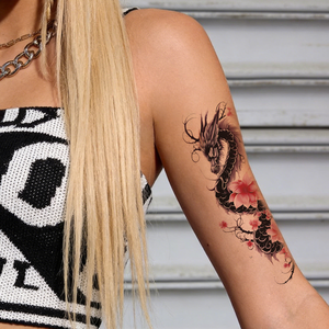 Nouveaux petits autocollants de <span class=keywords><strong>tatouage</strong></span> <span class=keywords><strong>floral</strong></span> pour le <span class=keywords><strong>bras</strong></span>, non toxiques et inoffensifs, tatouages temporaires à la mode et tendance - Product Image 2