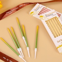 Nouvelle bougie d'anniversaire en cire à motif ciel étoilé, couleur dégradée, en forme de crayon, pour décoration de gâteau