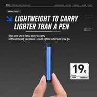 Lampe torche porte-clés ultra-lumineuse étanche avec alarme sonore, rechargeable, en alliage d'aluminium, avec LED pour le camping