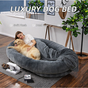 <span class=keywords><strong>High</strong></span> <span class=keywords><strong>End</strong></span> 2-in-1 Donut Hunde höhlen bett Luxus umwelt freundliche Kunst pelz Plüsch Soft Square Bett mit Faser & Silikon Großhandel Warm Style - Product Image 2