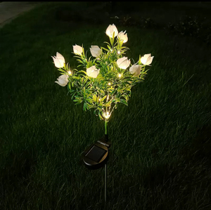 Lámpara Solar Impermeable con Forma de Gardenia <span class=keywords><strong>Artificial</strong></span> para Jardines y Patios - Iluminación Ambiental para Paisajes - Product Image 3