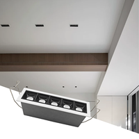 Interrupteur intelligent pour la maison avec pilote DALI, spot LED COB linéaire encastré pour bureau et intérieur, grille de downlight en aluminium