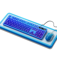 Keyboard dan Mouse Gaming Combo KM13 RGB Backlit Berkabel 104-Key, Plug and Play, 1600DPI, Tahan Air, Ultra Tipis untuk PC