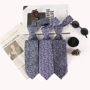 Produsen Dacheng kualitas tinggi kustom bisnis motif bunga Jacquard tenun Gravata Cravate 100% dasi sutra untuk pria