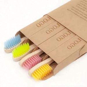Wholesale 2024 Eco-Friendly Plastic Toothbrush Set with Nylon Cleaning <b>Brush</b> Handheld Design Kraft Packing - Product Image 6