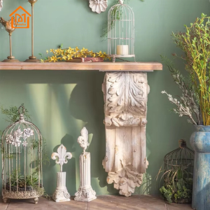 Retro Thiết Kế Đồ Nội Thất Nhà Bên Bảng Điều Khiển Lối Vào Hành Lang Gỗ Giao Diện Điều Khiển Bảng Với Trắng Khắc Cơ Sở - Product Image 3