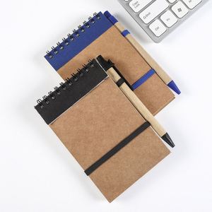 YS59 Environmentally Friendly and Recyclable Kraft Paper Card Cover Bandage Spiral Binding Notebook with Pen - Product Image 2