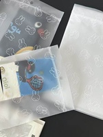 Sacs à fermeture éclair givrés à motif lapin Kawaii, pochettes en plastique auto-adhésives pour cartes photo, porte-clés, badges, emballage de petits cadeaux faits main