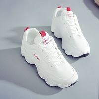 Baskets de sport plates confortables et tendance à lacets pour femme, style marche, chaussures de skateboard