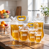 Sac souple transparent épais et durable avec bec verseur autoportant et embout d'aspiration, emballage composite CPP pour bière artisanale et jus de fruits