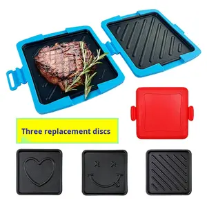 Griglia per Sandwich in Silicone Quadrata per Microonde con Tre Teglie Sostituibili per Toast, Colazione e Cottura Rapida - Product Image 2