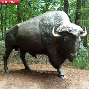 Statue d'animaux en métal Bronze, grande taille, Sculpture de <span class=keywords><strong>taureau</strong></span>, ange en Bronze, animaux de la pelouse extérieure - Product Image 5