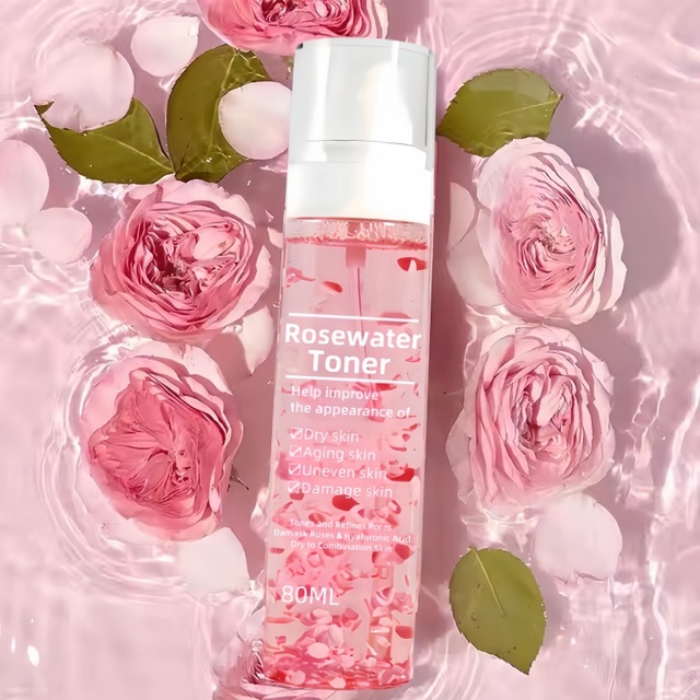 Hot Sale Soothing Vitamin c Facial Rose Water Toner Hydrating Pure Spray Rose Water Serum Toner Wholesale