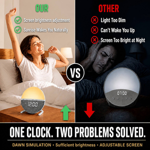 Nouvelle promotion : Réveil intelligent avec lumière d'aube, horloge numérique de table, 7 couleurs RVB, naturel, OEM ODM personnalisé, vente en gros - Product Image 2