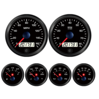 Tahan Air 85mm 52mm 160MPH 12V24V 6 Gauge Speedometer Tachometer Pengukur Tingkat Bahan Bakar Pengukur Suhu Air Pengukur Tekanan Oli Voltmeter