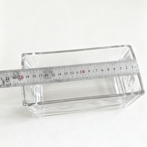 Vaso di vetro lungo rettangolare fioriera trasparente con tubo quadrato vaso <span class=keywords><strong>da</strong></span> tavolo per piante idroponiche fiore 10*10*20cm contenitore Desktop - Product Image 3