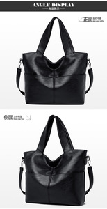 Sacs à main en cuir PU de qualité supérieure pour femmes, sacs fourre-tout à bandoulière grande capacité de couleur unie pour femmes, vente en gros - Product Image 4