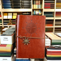 Lynmoe LPA092 A7 Cahier en Cuir PU à Couverture Souple, Tranches Arc-en-ciel, Logo Personnalisé, Pages Blanches/Lignées/Pointillées, Promotions