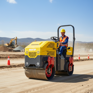 <span class=keywords><strong>Rodillo</strong></span> Compactador de Carreteras HIGHTOP de 1500 Kg, Venta Directa de Fábrica, <span class=keywords><strong>Rodillo</strong></span> Compactador de Carreteras con Rueda de Acero, <span class=keywords><strong>Rodillo</strong></span> Compactador de Doble Tambor Económico y Duradero - Product Image 1