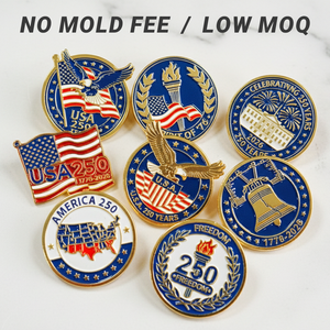 America Hats - Pin con la Bandera de los Estados Unidos y Moneda Conmemorativa del 250 Aniversario - Product Image 1