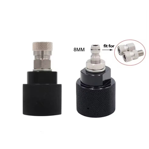 อะแดปเตอร์อลูมิเนียมอัลลอยสีดำ ZimaKyfa CQJT-GT สำหรับเกลียว G1/2-14 ใช้กับตัวควบคุม HPA CO2 พร้อมหัวต่อแบบปลดเร็วขนาด 8 มม. แบบตัวผู้/ตัวเมีย - Product Image 2