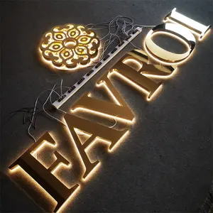 Letras led de canal para arte externa 3d, aço inoxidável, sinal luz traseira