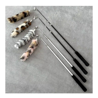 Jouet pour chat de haute qualité, style queue de renard en peluche, baguette à plumes rétractable en 3 sections pour le jeu et l'exercice des chats